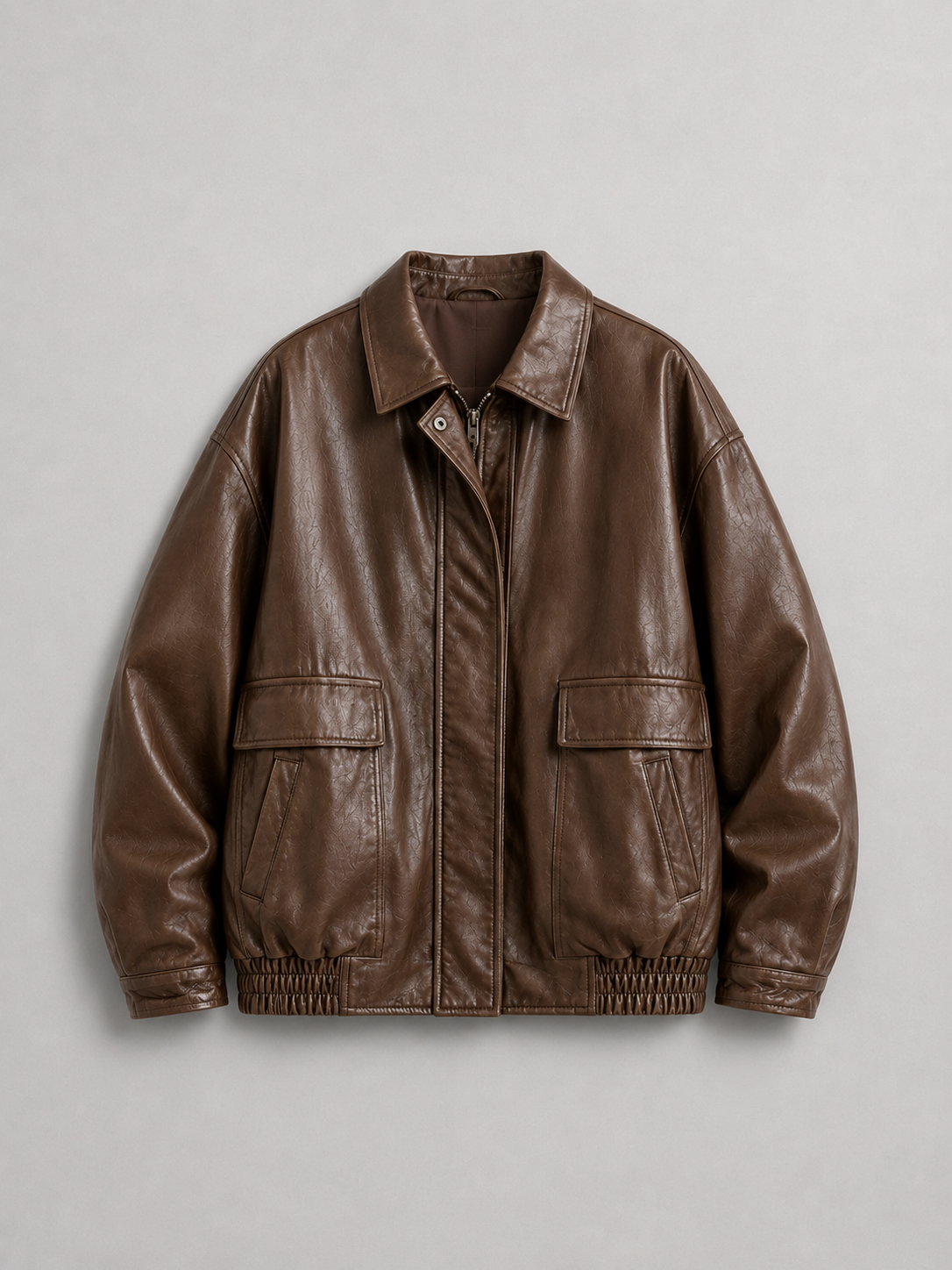 Oversize Bikerjacke aus Kunstleder