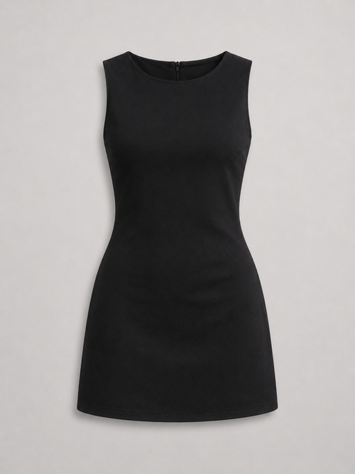 Ärmelloses Strick Mini Kleid
