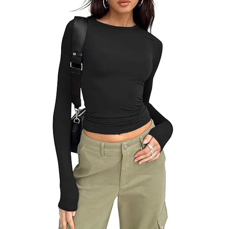 Langarmshirt mit Rundhalsausschnitt
