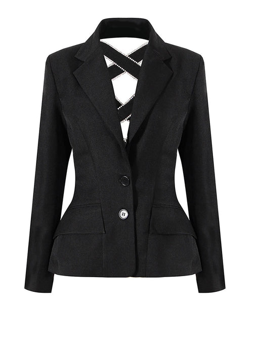 Blazer mit Schleife und Strassdetails