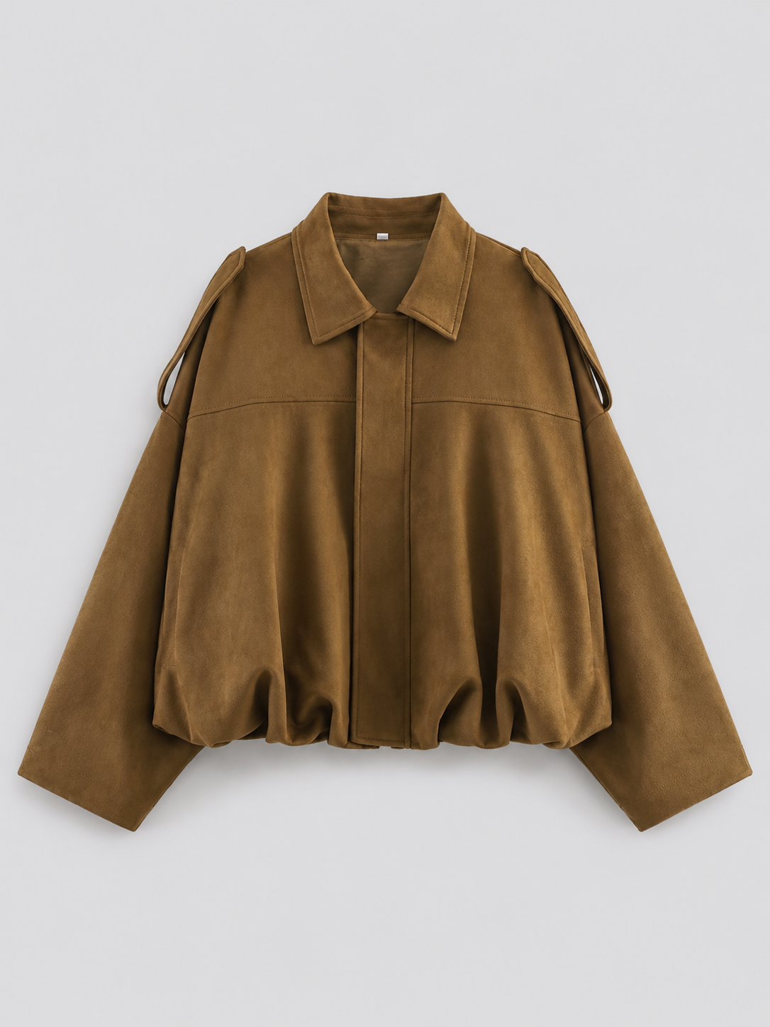 Kurze Bomberjacke aus Wildlederoptik