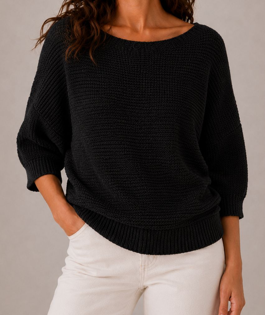 Lockerer Strickpullover mit Rundhalsausschnitt
