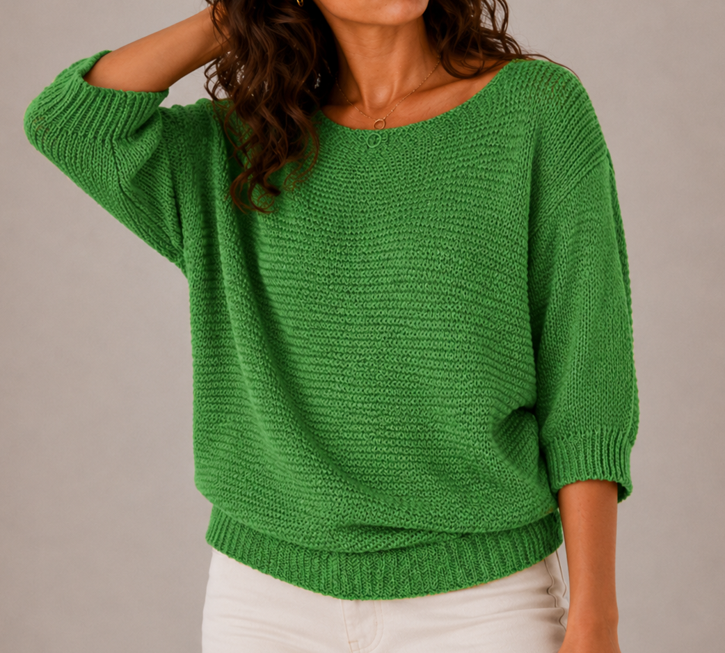 Lockerer Strickpullover mit Rundhalsausschnitt