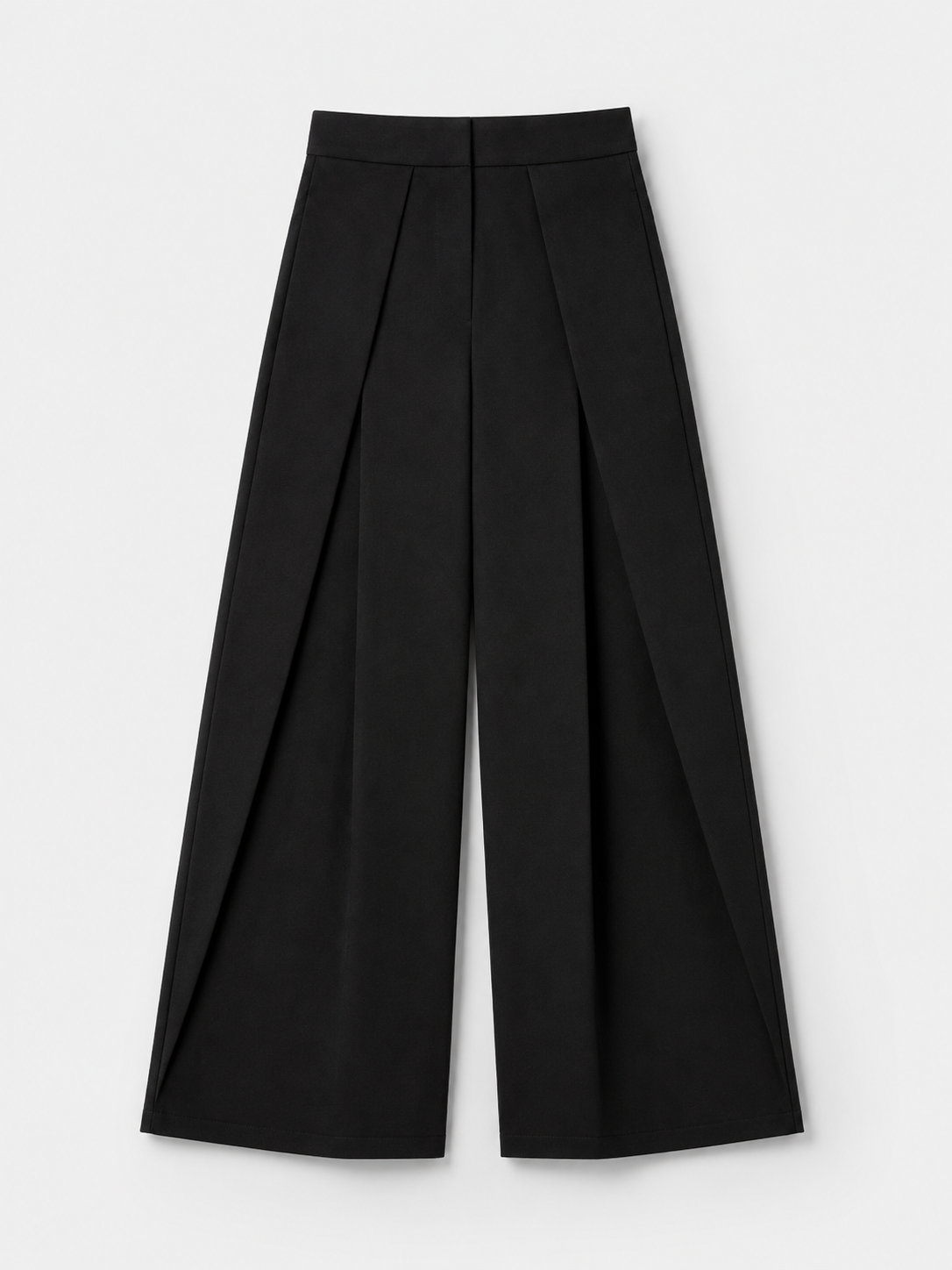 Plissierte Baggy Hose mit weitem Bein