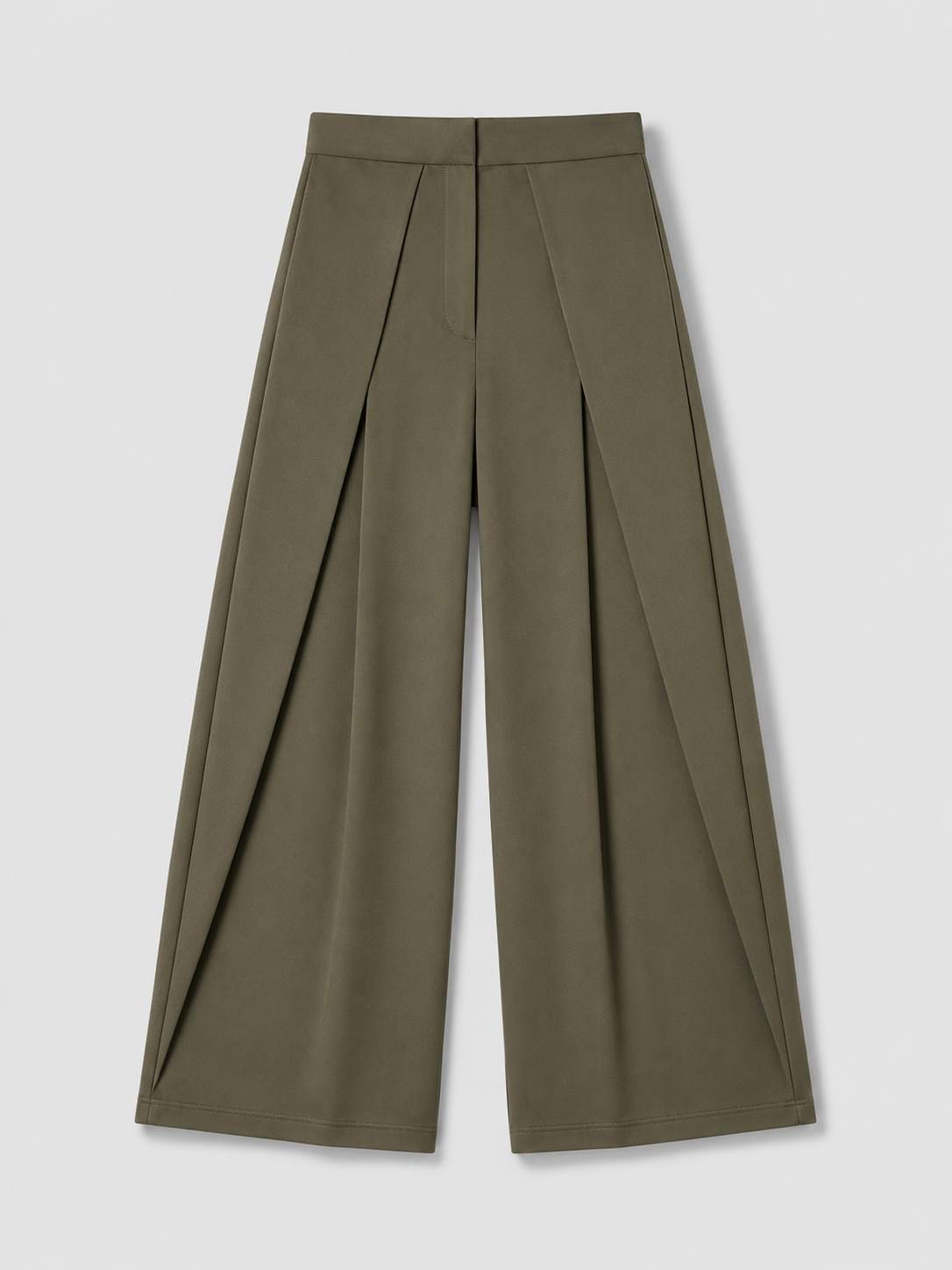 Plissierte Baggy Hose mit weitem Bein