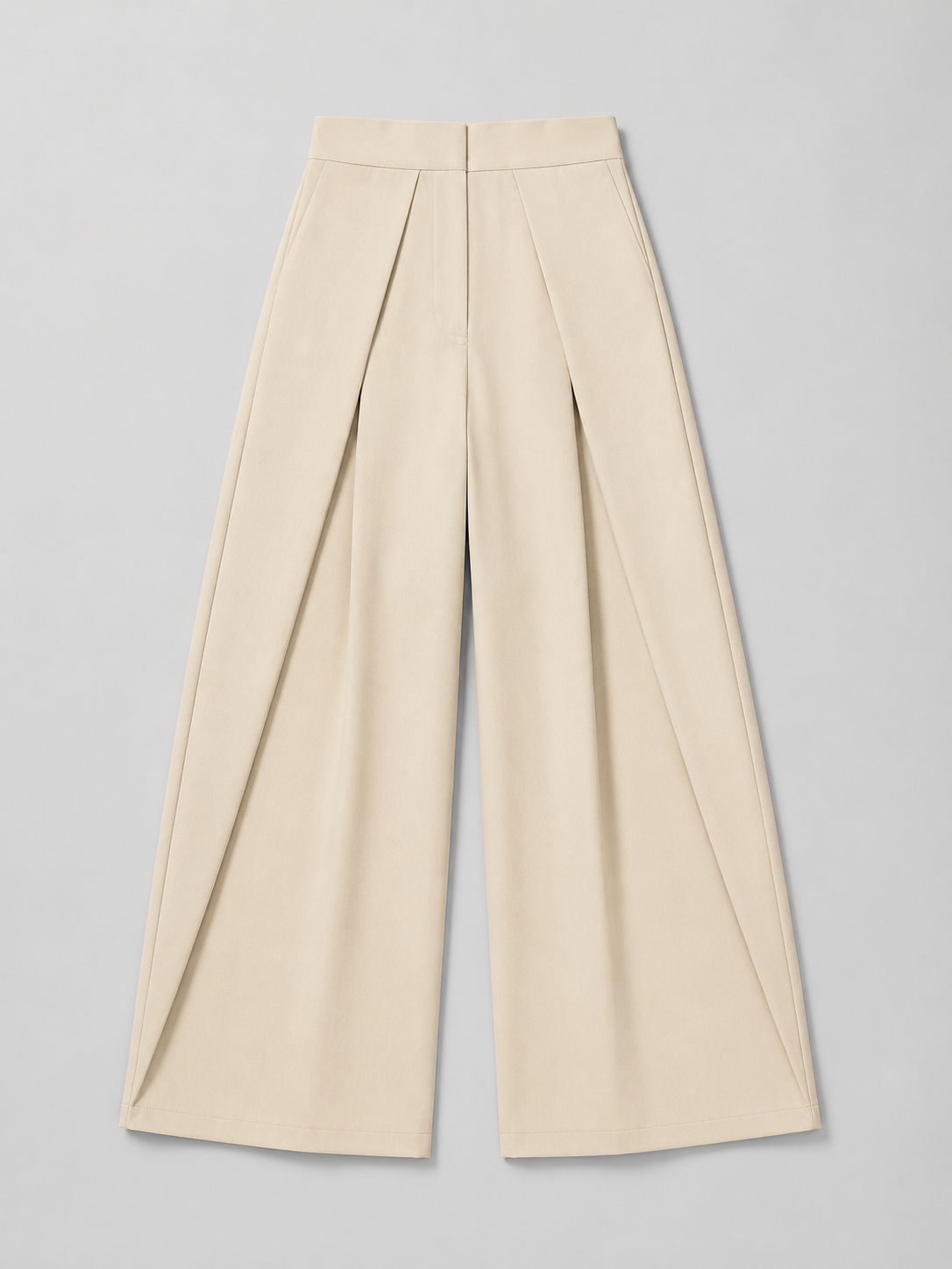 Plissierte Baggy Hose mit weitem Bein